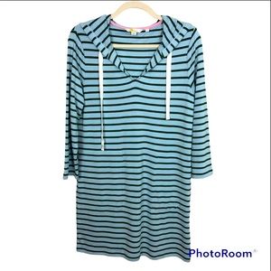 BODEN Stripped Strech Hooded Dress sz 2